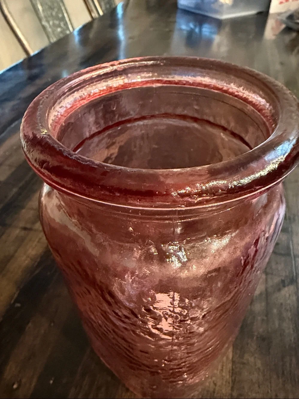 Pink Textured Glass Vase
